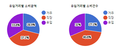 서현역로데오) 유입거리별 소비금액 및 소비건수  - 하단 텍스트 참조